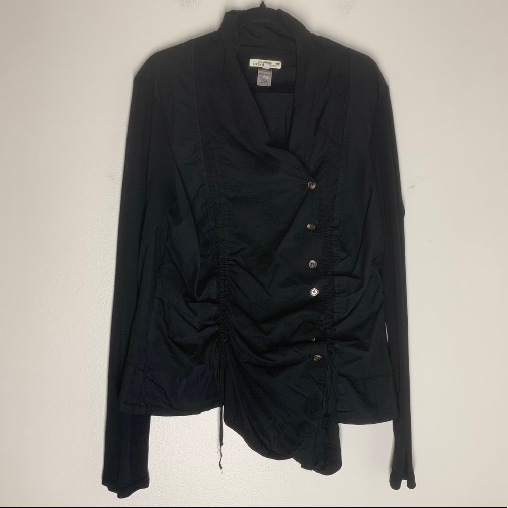 Prairie Underground Asymmetrical Embroidered Top L